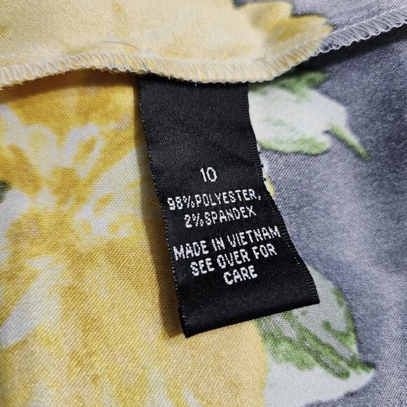 ALYX Polka Dot Floral Sheath Dress Size 10 White Yellow Black Casual Wear - Picture 10 of 12